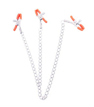 Load image into Gallery viewer, 9&#39;s Orange Is The New Black Triple Your Pleasure Clamps &amp; Chain
