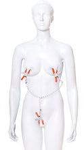 Load image into Gallery viewer, 9&#39;s Orange Is The New Black Triple Your Pleasure Clamps &amp; Chain
