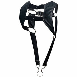 Male Basics Dngeon Croptop Cockring Harness Black O/s
