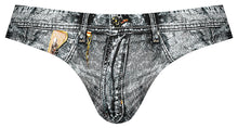 Load image into Gallery viewer, Dirty Denim Thong Blue S/m
