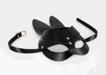 Load image into Gallery viewer, Pu Leather Bunny Mask Black Os
