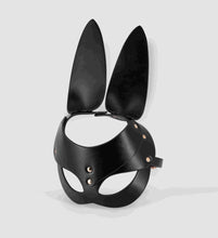 Load image into Gallery viewer, Pu Leather Bunny Mask Black Os
