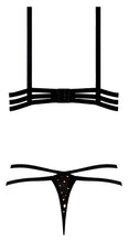 Load image into Gallery viewer, Glitz &amp; Glam Bra &amp; Thong Set Black S/m
