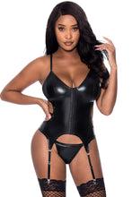 Load image into Gallery viewer, Club Candy Basque &amp; Cheeky Panty Black L/xl
