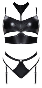 Club Candy Bra Harness & Panty Black L/xl