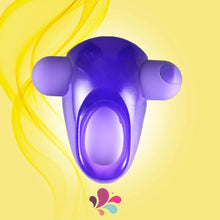 Load image into Gallery viewer, Casey Rechargeable Vibrating Erection Enhancer Ring Purple
