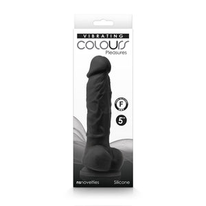 Colours Pleasures Vibrating 5 Dildo Black "