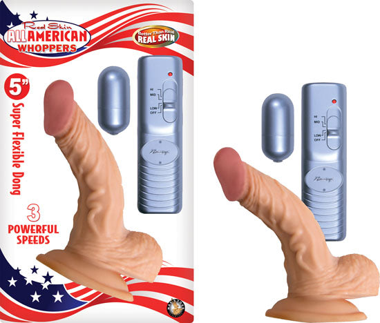 All American Whopper 5in Vibrating Flesh