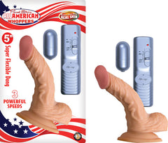 All American Whopper 5in Vibrating Flesh