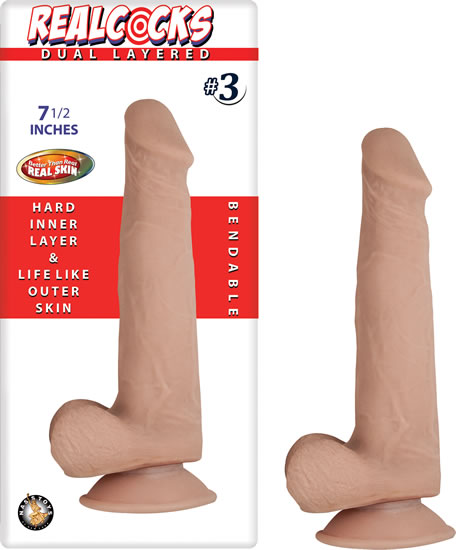Real Cocks Dual Layered #3 Flesh 7 1/2 