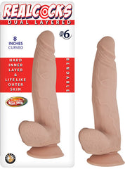 Real Cocks Dual Layered #6 Flesh Curved 8 