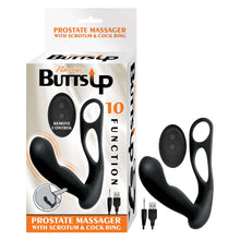 Load image into Gallery viewer, Butts Up Prostate Massager W/ Scrotum &amp; Cock Ring Black
