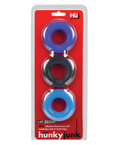 Hunkyjunk Huj C-ring 3pk Blue/ Multi