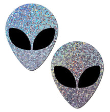 Load image into Gallery viewer, Pastease Silver Glitter Alien W/ Black Eyes
