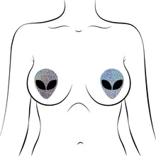 Load image into Gallery viewer, Pastease Silver Glitter Alien W/ Black Eyes
