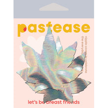 Load image into Gallery viewer, Pastease Indica Pot Leaf Silver Holographic Pasties
