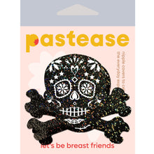 Load image into Gallery viewer, Pastease Skull Black Glitter Candy
