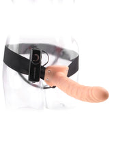 Load image into Gallery viewer, Fetish Fantasy 8in Hollow Strap On Flesh Vibrating
