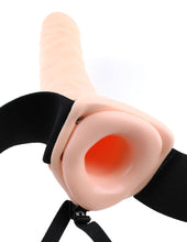 Load image into Gallery viewer, Fetish Fantasy 8in Hollow Strap On Flesh Vibrating

