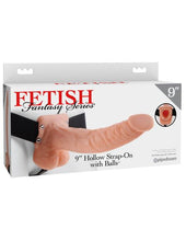 Load image into Gallery viewer, Fetish Fantasy 9 Hollow Strap On W/balls Flesh &quot;
