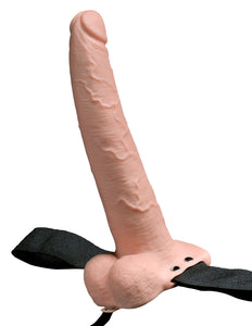 Fetish Fantasy 9 In Hollow Rechargeable Strap-on W/ Balls
