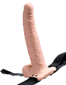 Fetish Fantasy 9 In Hollow Rechargeable Strap-on W/ Balls