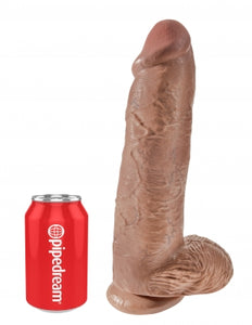 King Cock 12 In Cock W/balls Tan
