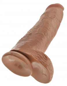 King Cock 12 In Cock W/balls Tan