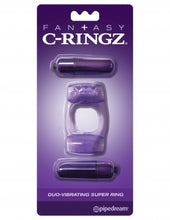 Load image into Gallery viewer, Fantasy C Ringz Duo Vibrating Super Ring Purple
