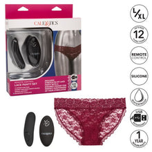 Load image into Gallery viewer, Remote Control Lace Panty Set L/xl Burgundy
