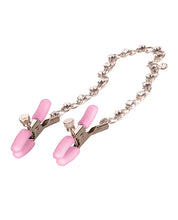 Load image into Gallery viewer, Nipple Play Crystal Chain Nipple Clamps Pink
