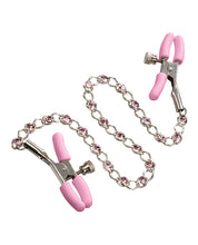 Load image into Gallery viewer, Nipple Play Crystal Chain Nipple Clamps Pink
