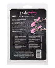 Load image into Gallery viewer, Nipple Play Crystal Chain Nipple Clamps Pink

