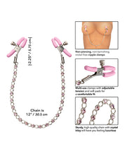 Load image into Gallery viewer, Nipple Play Crystal Chain Nipple Clamps Pink
