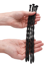 Load image into Gallery viewer, Silicone Spiral Screw Plug Set Advanced Urethral Sounding Black
