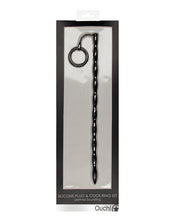 Load image into Gallery viewer, Silicone Plug &amp; Cock Ring Set Urethral Sounding Black
