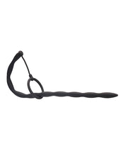 Load image into Gallery viewer, Silicone Plug &amp; Cock Ring Set Urethral Sounding Black
