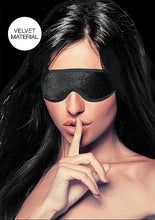 Load image into Gallery viewer, Velvet &amp; Velcro Eye Mask Adjustable Black
