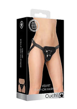Load image into Gallery viewer, Velvet &amp; Velcro Harness W/ O-ring Adjustable Black
