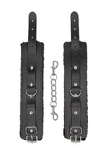 Load image into Gallery viewer, B&amp;w Hand Cuffs W/ Straps Bonded Leather

