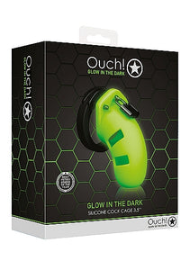 Glow Model 20 Cock Cage 3.5 In Glow In The Dark