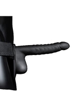 Load image into Gallery viewer, Ouch! Ribbed Hollow Strap-on 8 In W/ Balls Black
