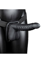 Load image into Gallery viewer, Ouch! Ribbed Hollow Strap-on 8 In W/ Balls Black
