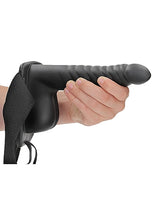 Load image into Gallery viewer, Ouch! Ribbed Hollow Strap-on 8 In W/ Balls Black
