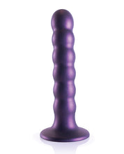 Load image into Gallery viewer, Ouch! Beaded Silicone G-spot Dildo 5 In Metallic Purple
