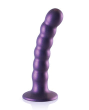 Load image into Gallery viewer, Ouch! Beaded Silicone G-spot Dildo 5 In Metallic Purple
