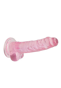 Realrock 7in Realistic Dildo W/ Balls Clear Pink