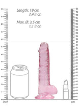 Load image into Gallery viewer, Realrock 7in Realistic Dildo W/ Balls Clear Pink
