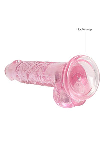 Realrock 7in Realistic Dildo W/ Balls Clear Pink