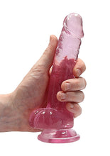Load image into Gallery viewer, Realrock 7in Realistic Dildo W/ Balls Clear Pink
